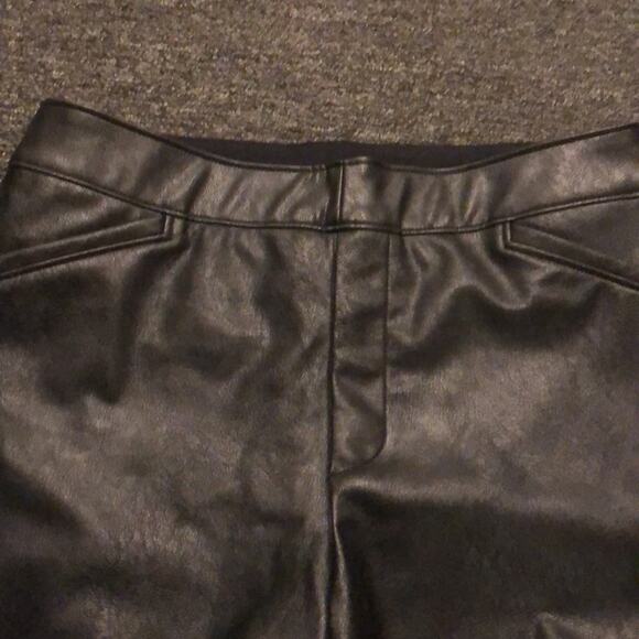 SPANX Brand Women's Large Black Leather-Like Flare Pant Pull On Size 10-12 - Picture 4 of 6